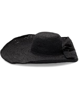 IBELIV Raffia Floppy Hat - Black