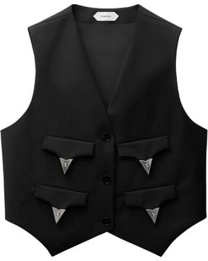 Versace Weste Aus Mohairwolle - Schwarz