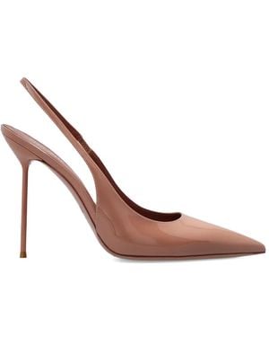 Paris Texas Point Toe Slingback Court Shoes - Pink