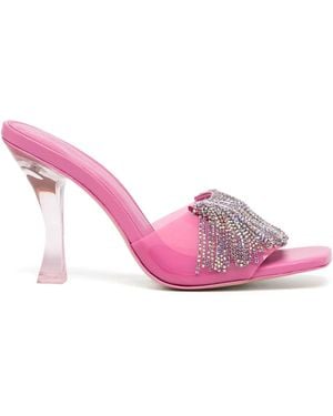 Cult Gaia 120Mm Crystal-Embellished Open-Toe Mules - Pink