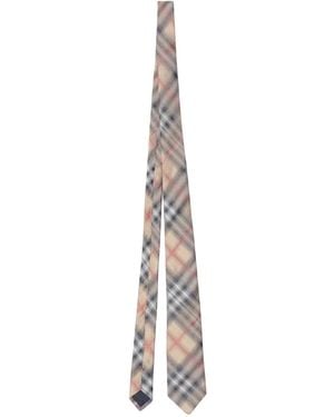 Burberry Check Silk Tie Accessories - White