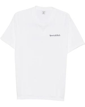 Sporty & Rich Fema Print-Detail T-Shirt - White