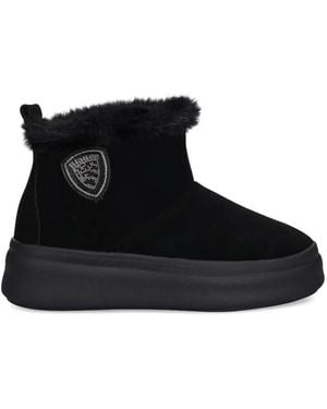Blauer Emery02 Emblem Faux-Fur Boots - Black