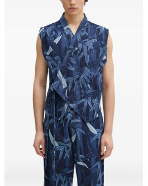 KENZO Chiku-Rin Camo Gilet - Blue