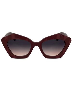 Karl Lagerfeld Gafas de sol con logo estampado - Marrón