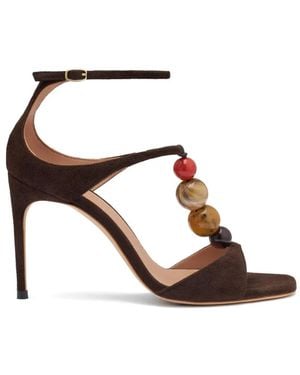 Malone Souliers Leia Bead-Embellished Sandals - Brown