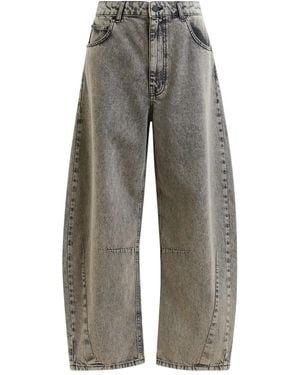 Essentiel Antwerp Twisted-Seam Barrel Jeans - Grey