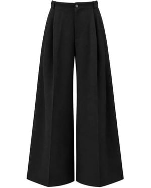 Egonlab Pleated Wide-Leg Trousers - Black
