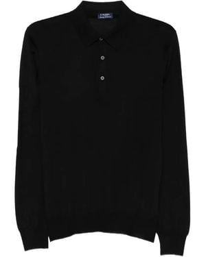 Barba Napoli Long-Sleeve Polo Shirt - Black