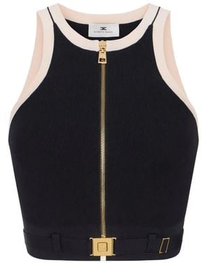 Elisabetta Franchi Zip Sleeveless Top - Blue