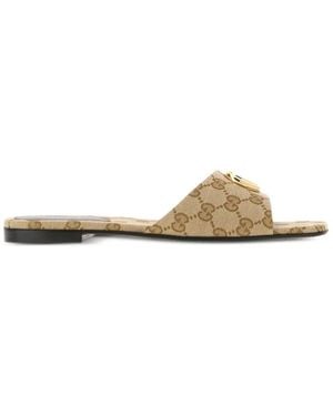 Gucci Double G Flat Sandals - Natural