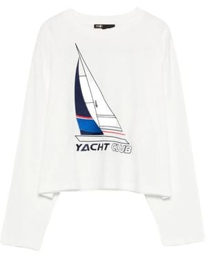 Maje Boat Print T-Shirt - White