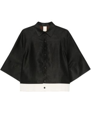 SOH Contrast-Hem Shirt - Black