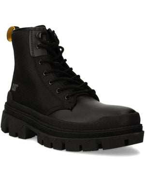 Caterpillar Lace-Up Rubber-Sole Boots - Black