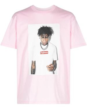 Supreme Nba Youngboy Cotton T-Shirt - Pink