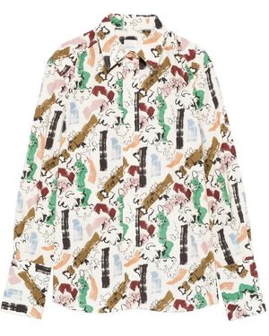 Paul Smith Camicia Con Stampa Astratta - Bianco