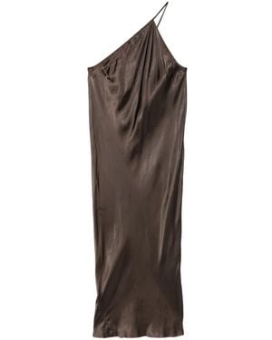 Rick Owens One-Shoulder Midi Dress - Brown