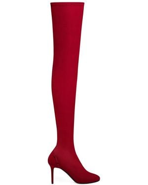 Courreges Stretch-Jersey Thigh-High Stiletto Boots - Red