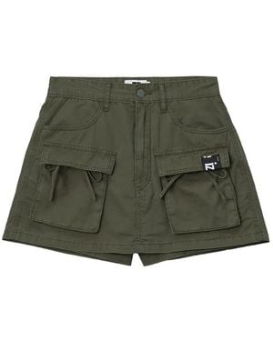 Izzue Pantalones Cortos De Algodón Con Bolsillos - Verde