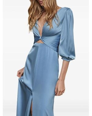 Nicole Miller Twist-Front Maxi Dress - Blue