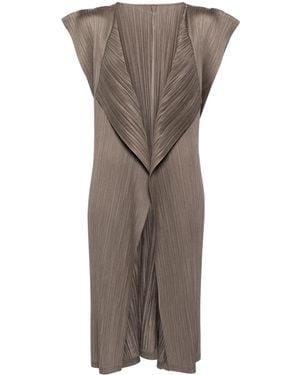 Pleats Please Issey Miyake プリーツ カーディガン - グレー