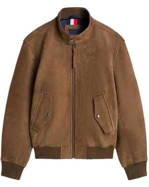 Tommy Hilfiger Zipped Leather Jacket - Blauw