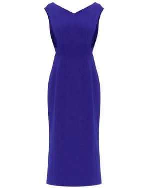 Jil Sander Technical V-Neck Off-The-Shoulder Dress - Purple