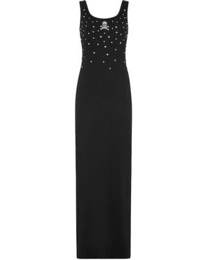 Philipp Plein Rhinestone-Embellished Dress - Black