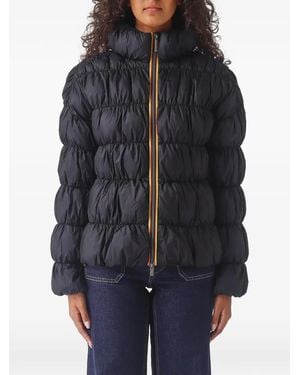 K-Way Frayn Quilted Hooded Jacket - Black