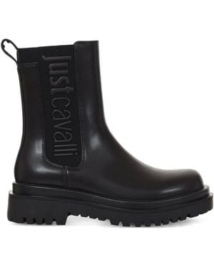 Just Cavalli Botas con plataforma y logo - Negro