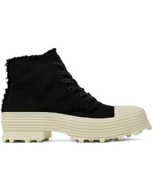 CAMPERLAB Ausgefranste Traktori Schnürstiefel - Schwarz