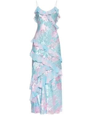 LoveShackFancy Robe Longue À Volants - Bleu