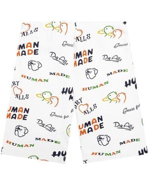 Human Made Bermudas con pato estampado - Blanco
