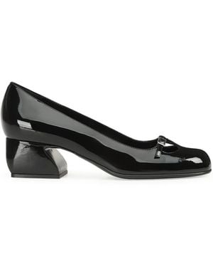 Sergio Rossi Sr Rossi 45Mm Leather Court Shoes - Black