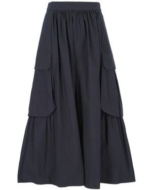 EMMA & GAIA Gathered Cargo Skirt - Blue