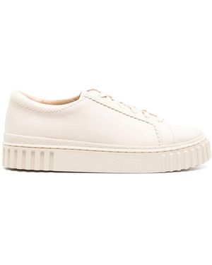 Clarks Mayhill Walk Leather Trainers - Natural