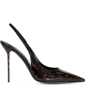 Paris Texas Lidia Tortoiseshell-Effect Slingback Pumps - Black
