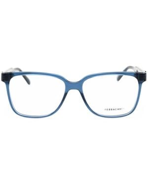 Ferragamo Rectangle-Frame Glasses - Blue
