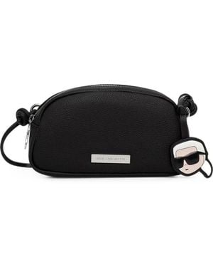 KARL LAGERFELD Borsa A Tracolla Con Placca Logo - Nero