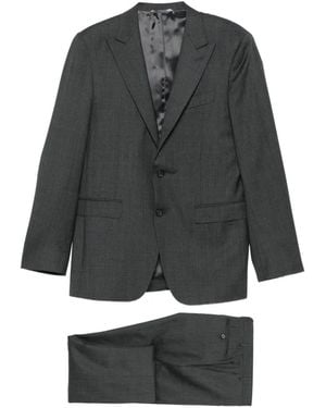 Canali Traje De Lana A Cuadros Príncipe De Gales - Gris