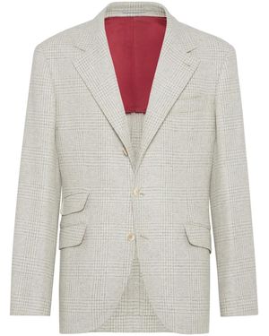Brunello Cucinelli Light Wool Silk Blazer - White