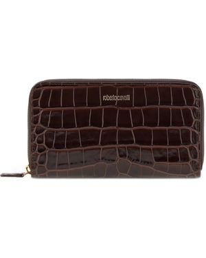 Roberto Cavalli ファスナー財布 - ブラウン