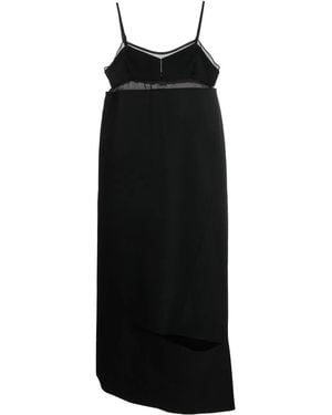 Sacai Asymmetric Cut-Out Midi Dress - Black