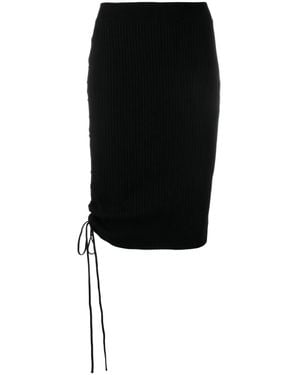 Off-White c/o Virgil Abloh Drawstring-Detailed Midi Skirt - Black