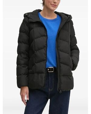 Geox Hooded Chevron-Quilted Puffer Jacket - Blue