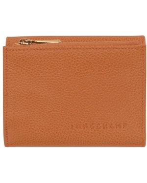 Longchamp Le Foulonné Zipped Compact Wallet - Brown
