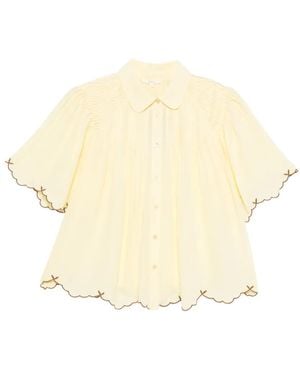 Yerse Scalloped Shirt - Natural