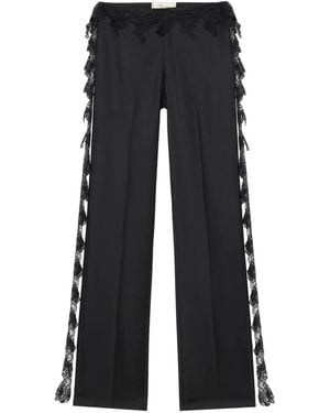 Blumarine Lace-Detail Trousers - Black
