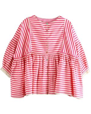 Péro Striped Buttoned Blouse - Pink