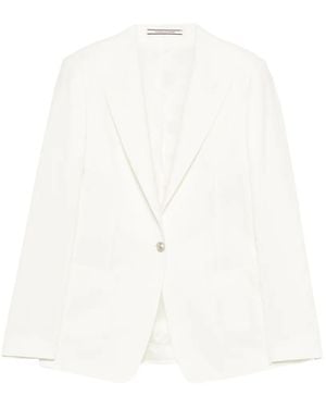 Tagliatore Single-Breasted Peak-Lapel Suit - White